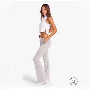 Crop shop boutique Jersey flare pant, light grey